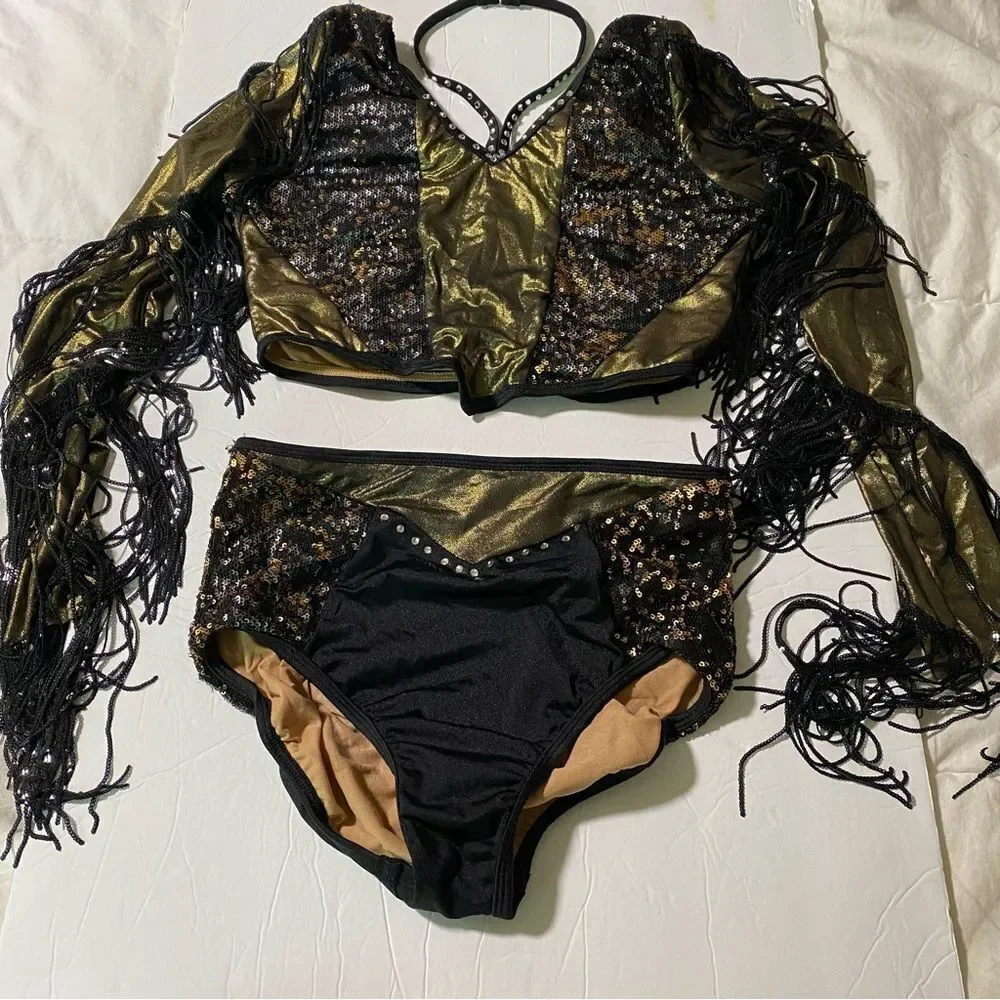Revolution Tenth House 2 piece dance costume fringe ZERO GRAVITY TH25247 MA adul